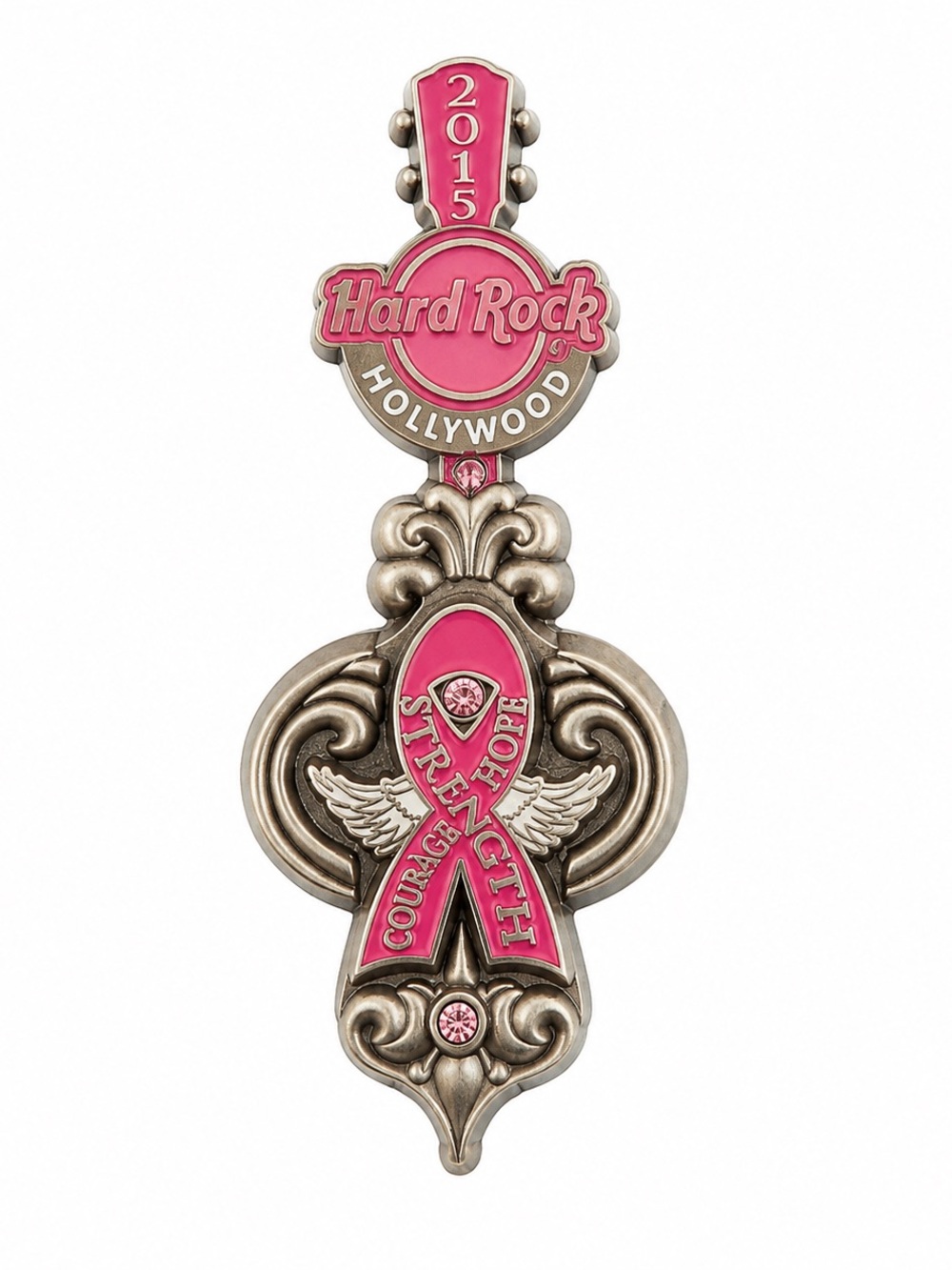 Hard Rock Cafe Hollywood 2015 Pink Ribbon Breast Cancer Limited Edition Pin